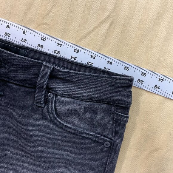 Kendall + Kylie Shorts Womens 9 The Hipster Black Denim Button Fly Cut Offs 30x3 - Picture 6 of 9